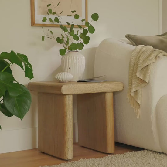 Nevaeh Side Table - Chalked Mango Wood - Laura James