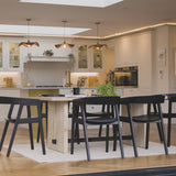 Priya Whitewash Rectangular Dining Table Set with Whitewash Legs -  6 -  Ella Wooden Chairs - Laura James 
