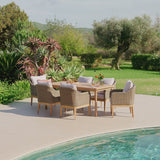 Harlyn 6 Seater Wooden Garden Dining Set with Harlyn Chairs - 200cm - Laura James