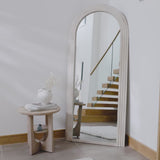 Kubu 180 x 80cm Wooden Arch Mirror - Whitewash - Laura James
