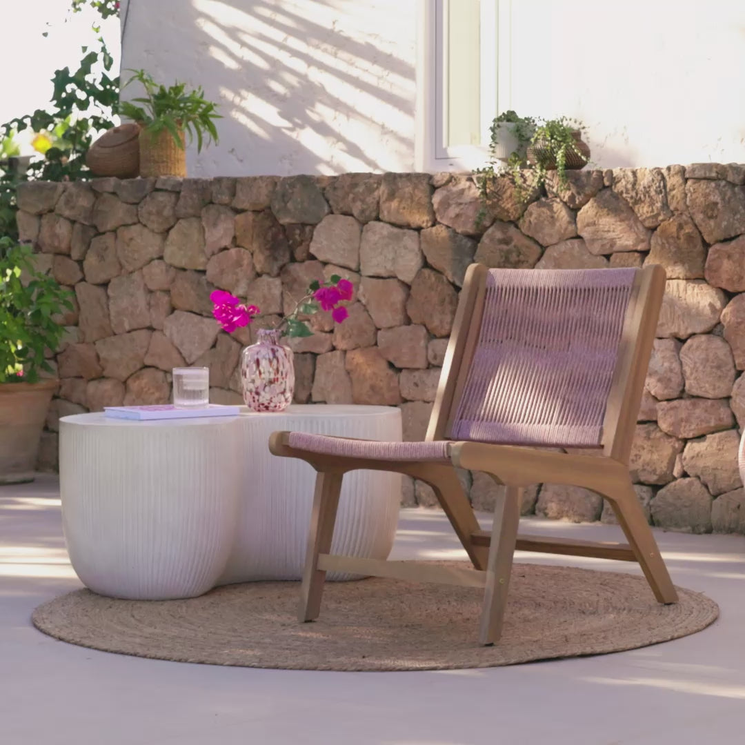 Seren Pink Rope Occasional Garden Chair - Laura James