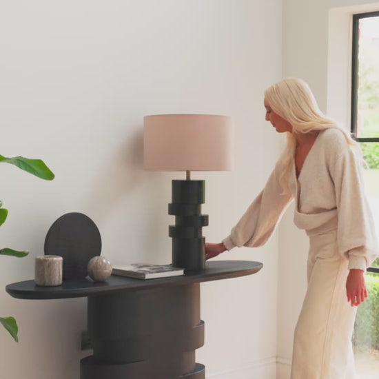 Adam 140cm Jet Black Oval Console Table - Laura James 