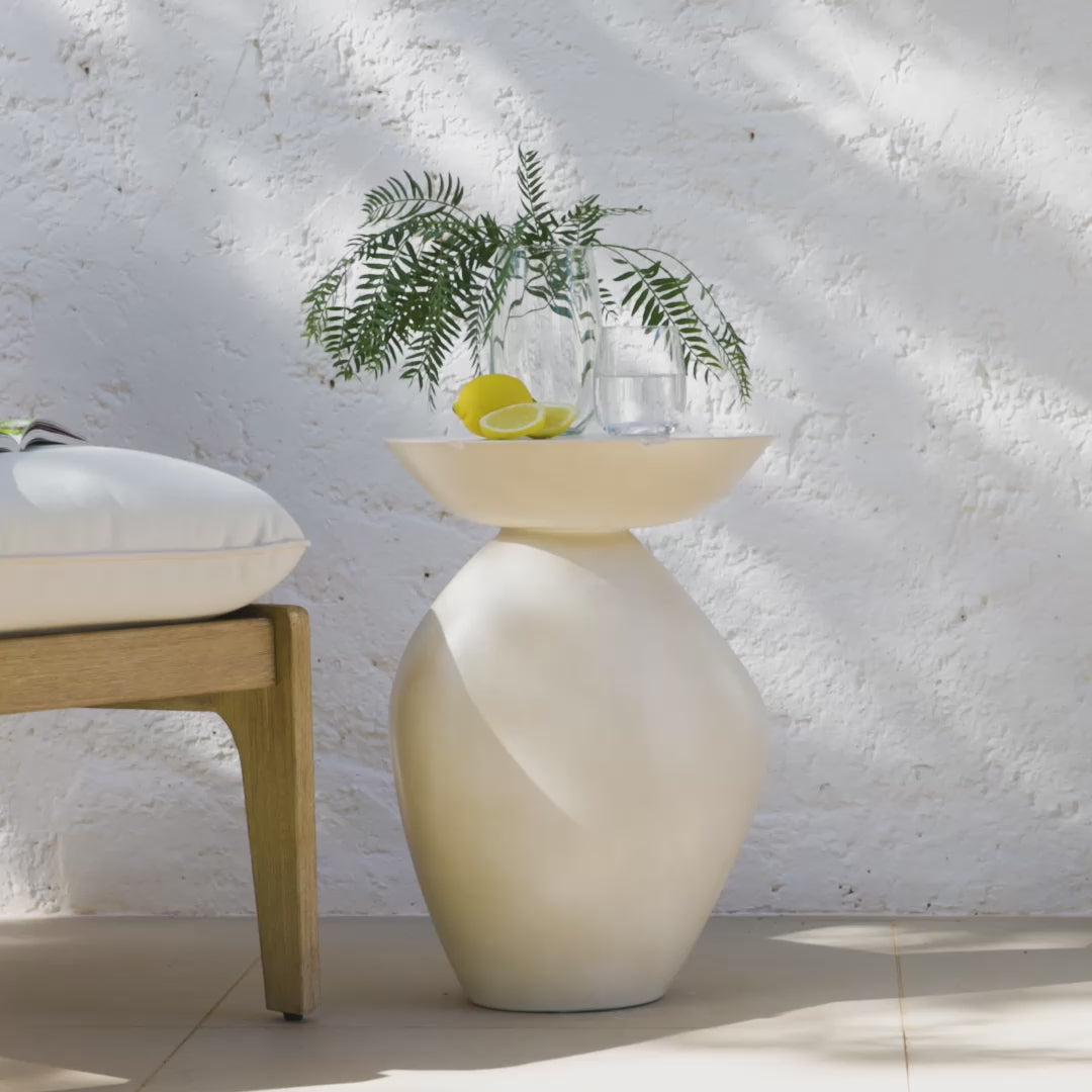 Alder Concrete Garden Side Table - Sand - Laura James