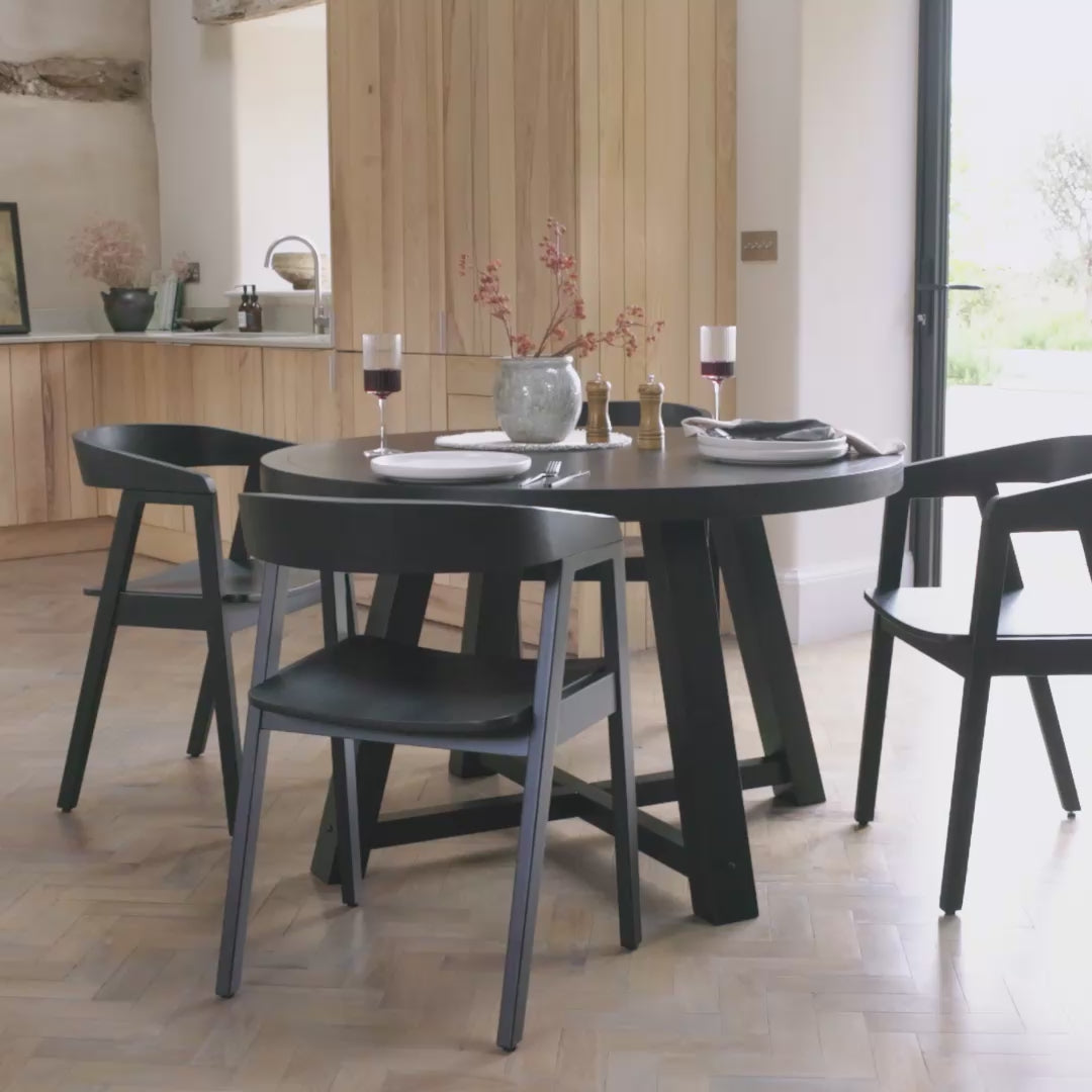 CharlotteDiningTable,BlackOak+EllaCarverDiningChair,BlackOak - Laura James