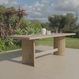 Imani 8 Seater Wooden Garden Dining Table - Light Brush Acacia - Laura James
