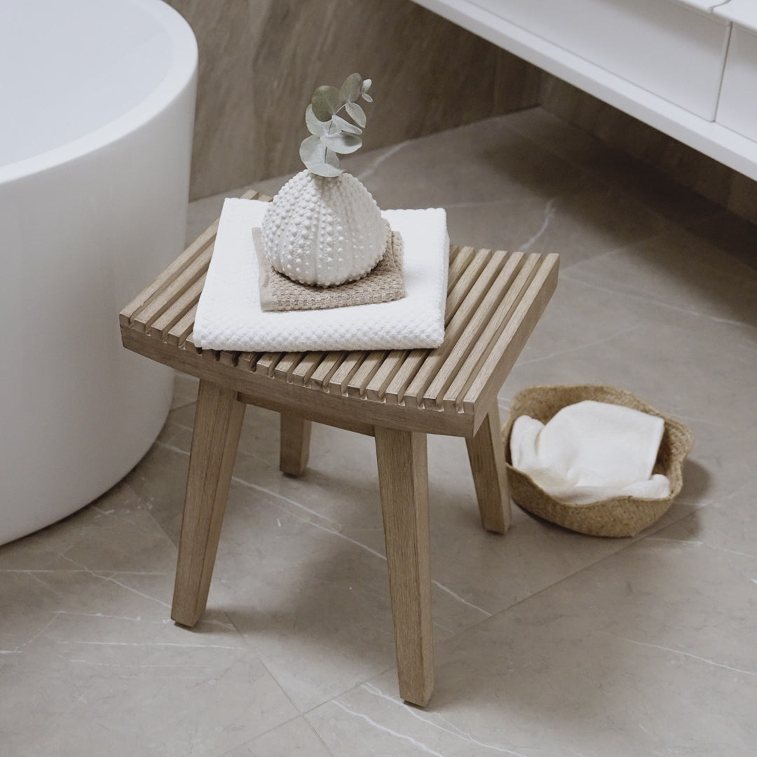 Shiro Wooden Stool - 40cm - Laura James 