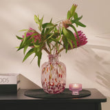 Lazio 20cm Glass Vase, Paprika and Blush Pink Confetti - Laura James

