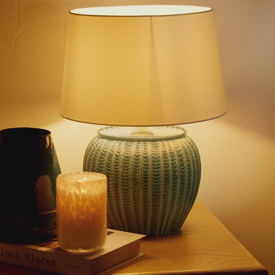 Elmer 27cm Ceramic Lamp Base - Teal Blue - Laura James