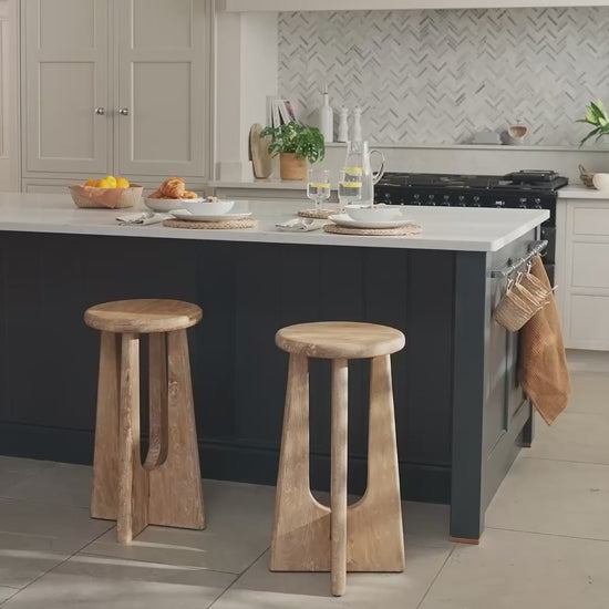 Kehlani Chalked Mango Wood Bar Stool - Laura James 