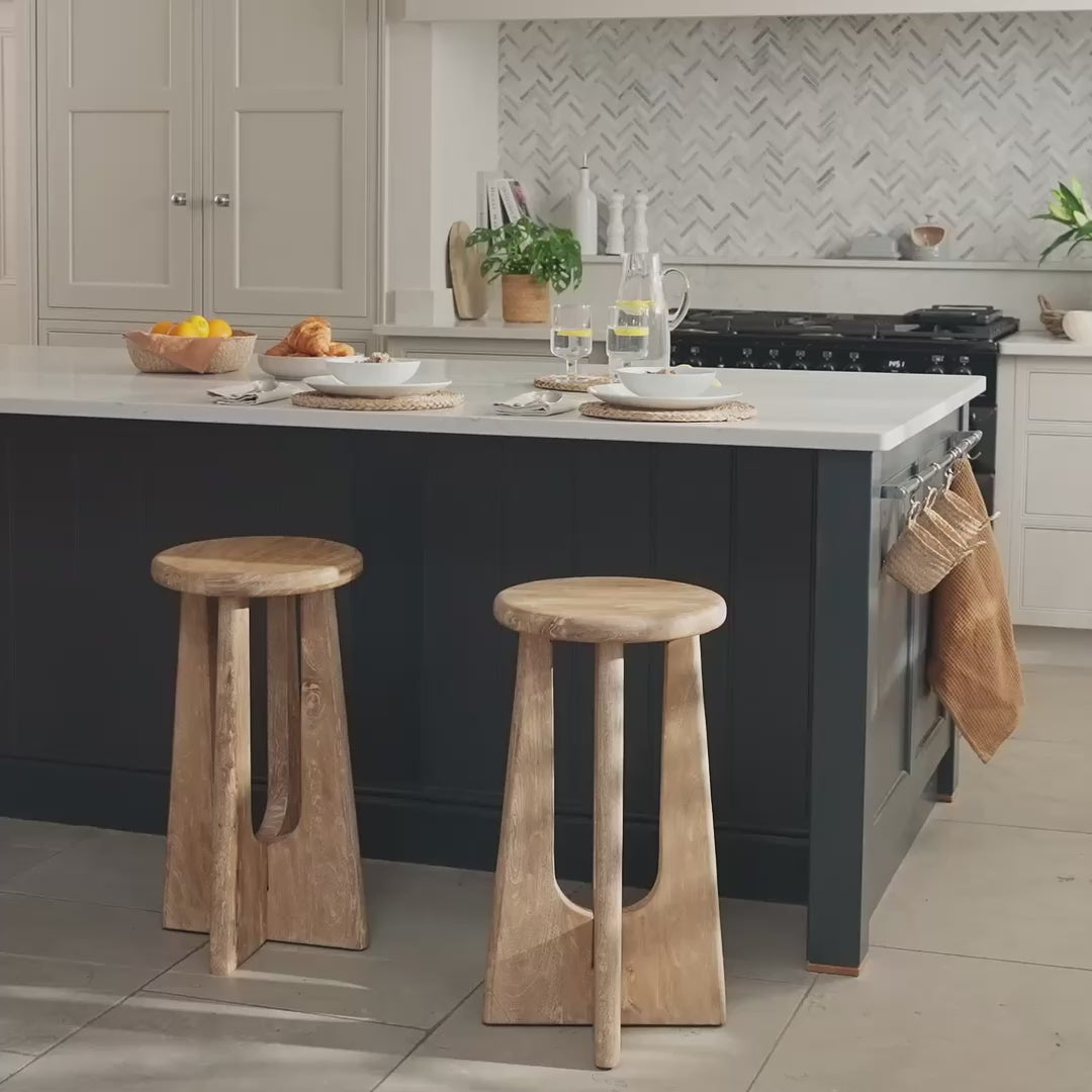 Kehlani Chalked Mango Wood Bar Stool - Laura James 