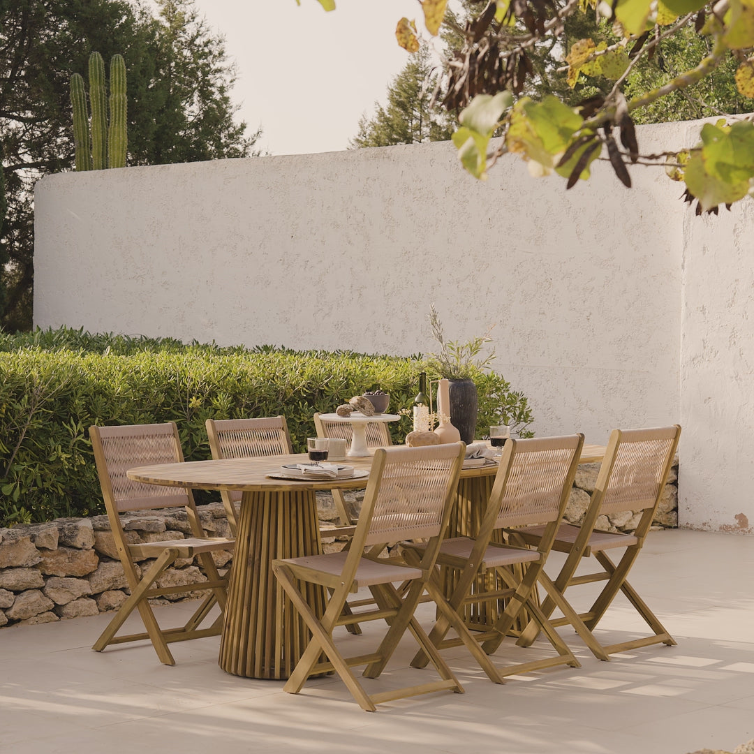 Willow Whitewash 6 Seater Oval Dining Table Set with Cove Dining Chairs - Laura James 
