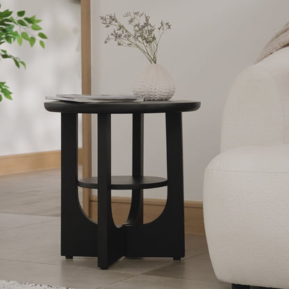 Delphi 50cm Side Table, Jet Black Acacia 1x1 - Laura James