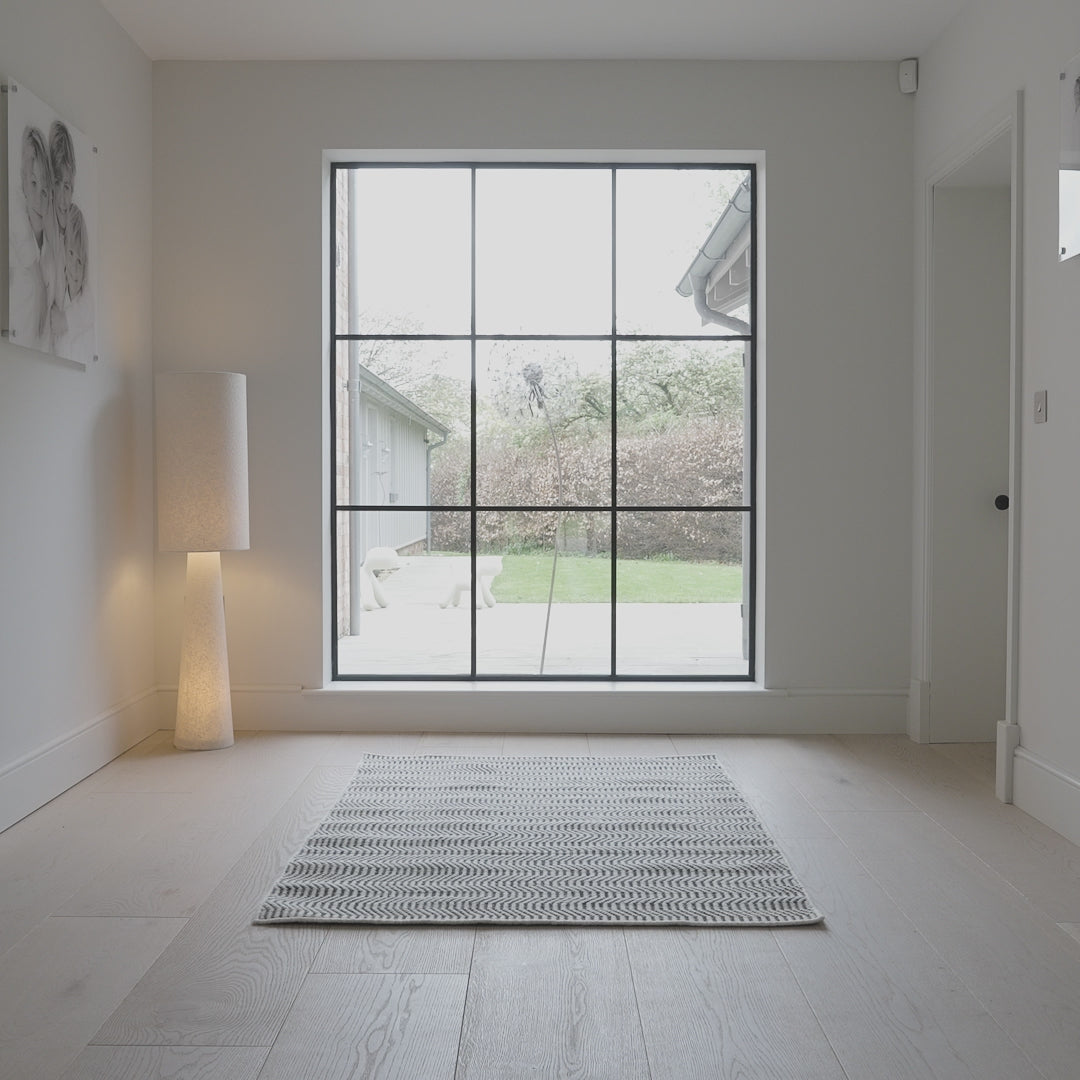 Alverton Clay and Black Geometric Wool and Cotton Rug