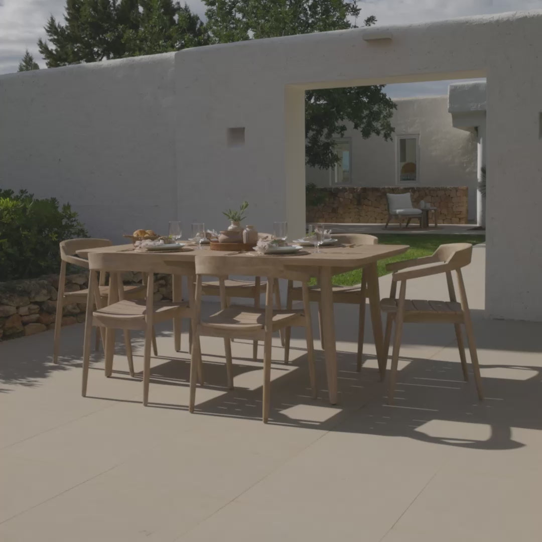 Elowen 6 Seater Wooden Garden Dining Set with Elowen Chairs - Laura James