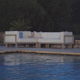 Akira Chunky Wood and Fabric Corner Sofa - Laura James