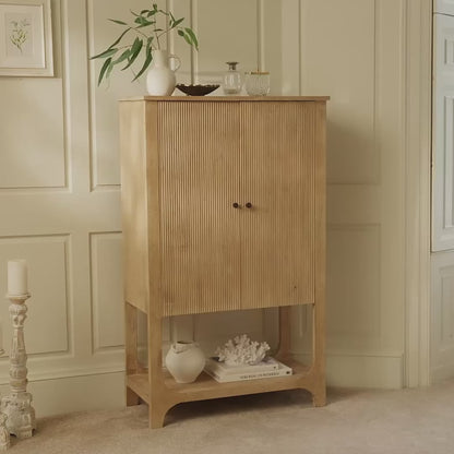Jade 2 Door Tall Cabinet - Chalked Mango Wood - Laura James