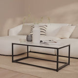 Nara White Marble Coffee Table - Black Frame - Laura James