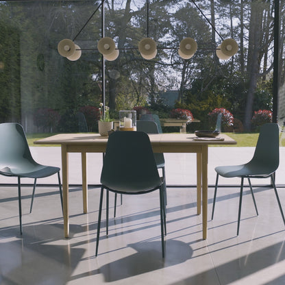 Paul Whitewash Extendable Dining Table Set - 4  Seater - Wren Blue Dining Chairs - Laura James 