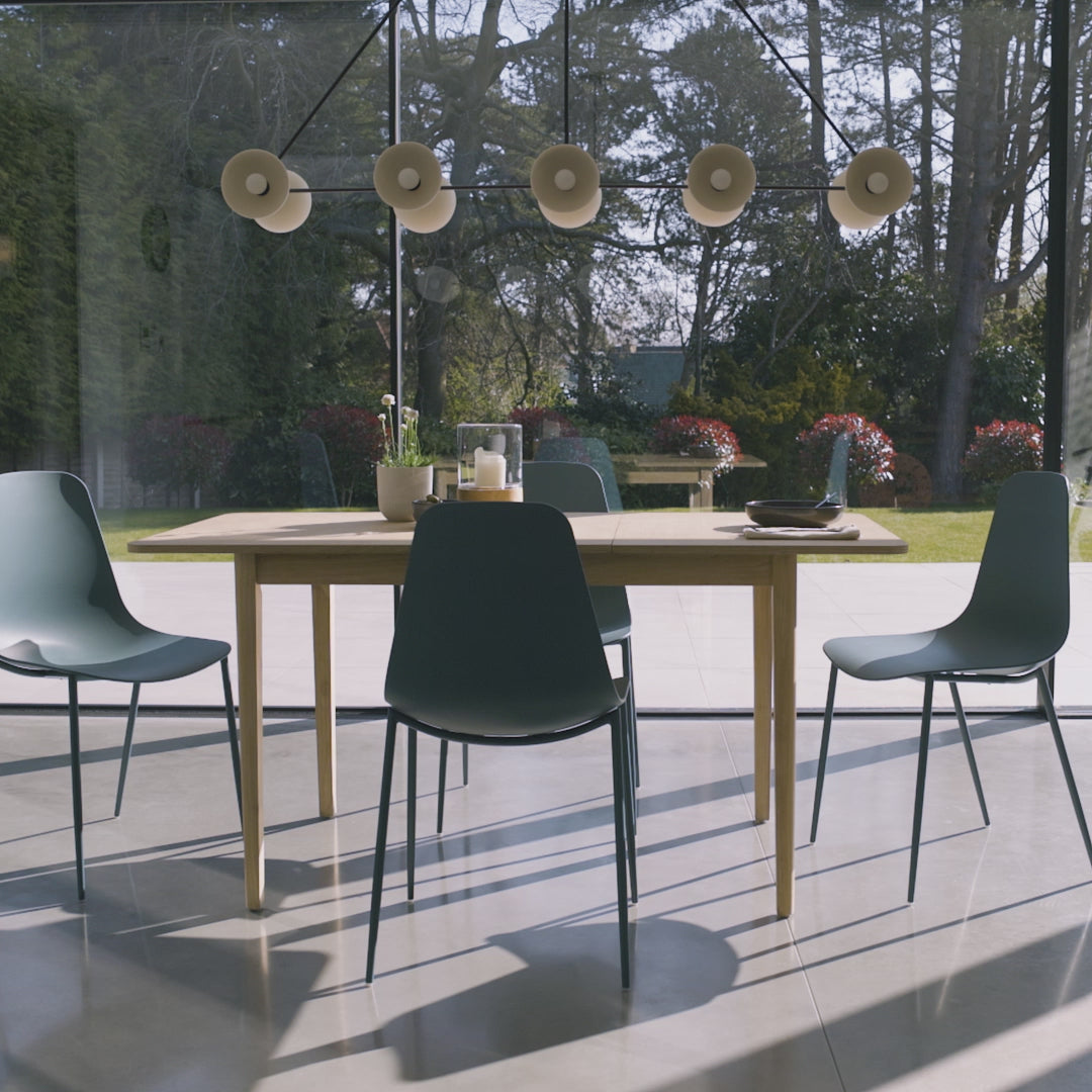 Paul Whitewash Extendable Dining Table Set - 4  Seater - Wren Blue Dining Chairs - Laura James 