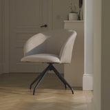 Archer Office Swivel Chair - Soft Beige with Black legs - Laura James 