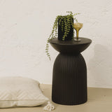 Zaliki Black Round Side Table - Laura James 