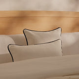 Elsham 45x45cm Scatter Cushion Cover - Chalk White Boucle with Jet Black Velvet Piping - Laura James