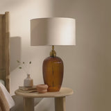 Ramsdell Dark Amber Glass Table Lamp Base - 31cm - Laura James 