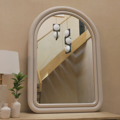 Ashridge 100x70cm Arch Wall Mirror - Oatmeal - Laura James 