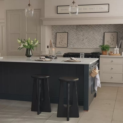 Kehlani Jet Black Mango Wood Bar Stool - Laura James 