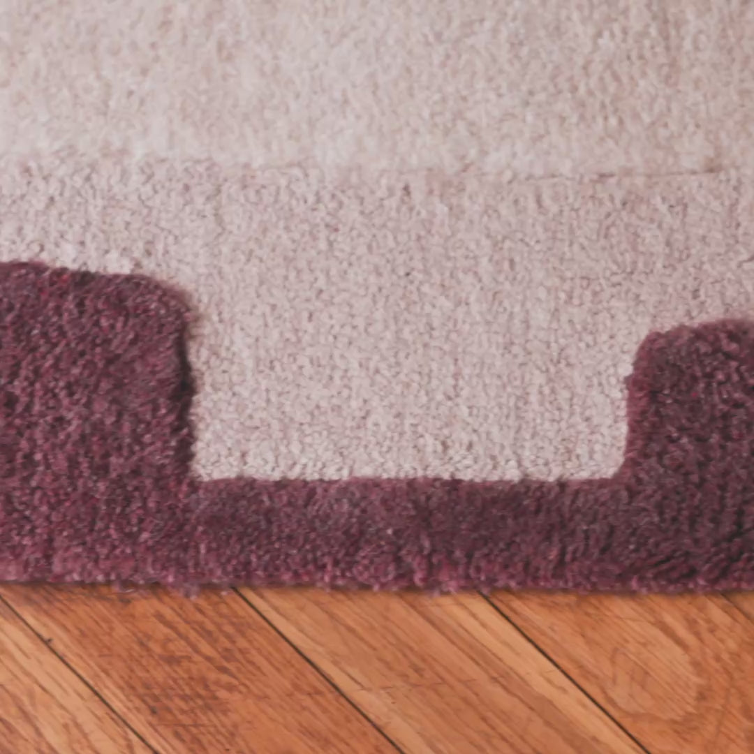 Redburn 160x230cm Wool/ Cotton Rug - Burgundy Red and Natural - Laura James 