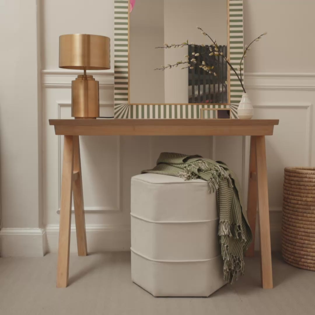 Sabina 100cm Rectangular Desk - Whitewash Oak - Laura James 
