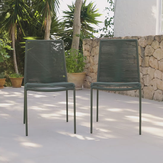 Ryder Khaki Green Rope Garden Chairs - Set of 2 - Laura James