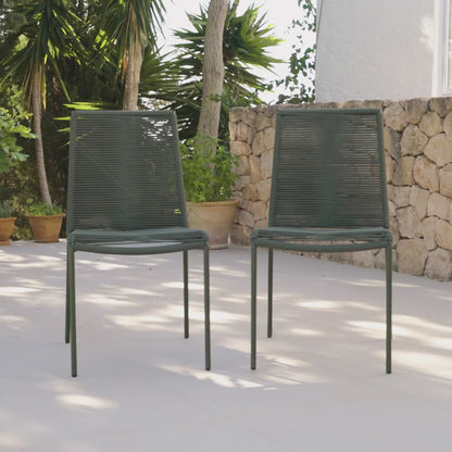 Ryder Khaki Green Rope Garden Chairs - Set of 2 - Laura James
