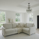 Ava Corner Sofa - Right Hand - Sand with Pale Oak Legs - Laura James