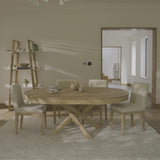 Amelia Whitewash Oval Extending Dining Table Set - 4 Seater - Nolan Boucle Dining Chairs - Whitewash Oak Legs - Laura James
