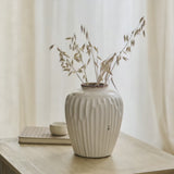 Chera 19cm Ceramic Vase - Off White - Laura James