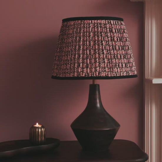 Kargil 31cm Wooden Lamp Base - Coffee Brown Mango Wood - Laura James 