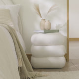 Fleur Footstool - Chalk White Boucle - Laura James 