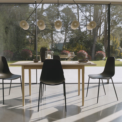 Paul Whitewash Extendable Dining Table Set - 4 Seater - Wren Black Dining Chairs - Laura James 