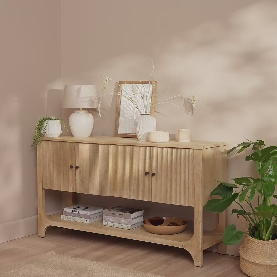 Jade 4 Door Sideboard - Chalked Mango Wood - Laura James