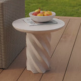 Bianca Concrete Round Garden Side Table - Paprika Mother of Pearl Terrazzo - Laura James
