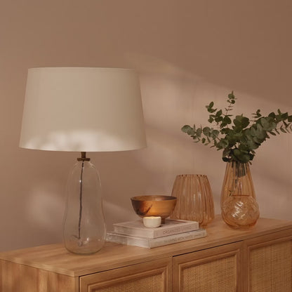 Breamore Clear Glass Wide Table Lamp Base - 30cm - Laura James