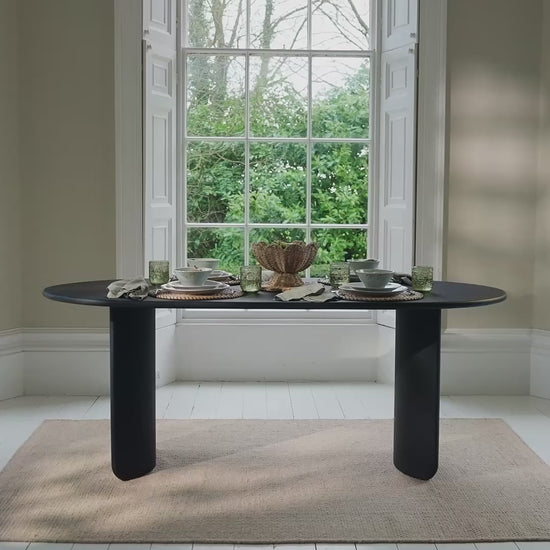 Imogen Jet Black Mango Wood Rectangular Dining Table - 190cm - Laura James