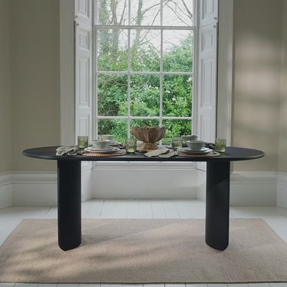 Imogen Jet Black Mango Wood Rectangular Dining Table - 190cm - Laura James