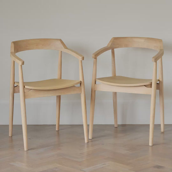 CarterDiningArmchairSetof2,Whitewash Oak - Laura James