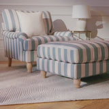 Brea Armchair -  Blue Stripe with Whitewash Legs - Laura James