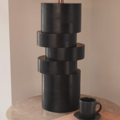 Adam 45cm Table Lamp Base - Jet Black Mango Wood - Laura James 
