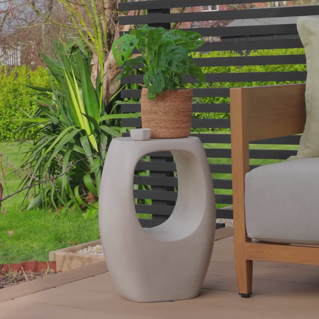 Sohan Concrete Garden Side Table - Sand