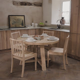 Charlotte Whitewash Round Dining Table Set - 4 Seater - Tilly Dining Chairs - Whitewash Oak Legs - Laura James 