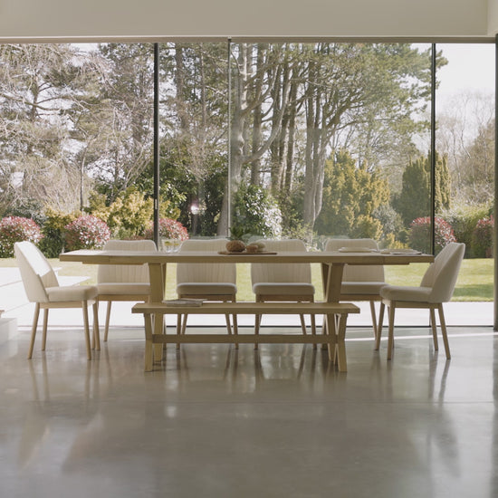 Charlotte 6 Seater Extending Rectangular Dining Table Set with  Freya Sand Dining chairs - Laura James 